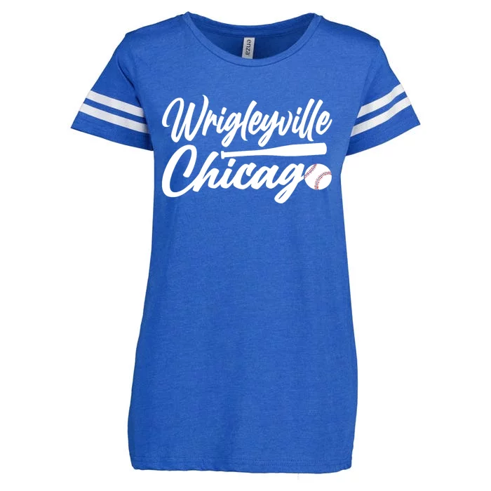 Wrigleyville Chicago Baseball American Enza Ladies Jersey Football T-Shirt