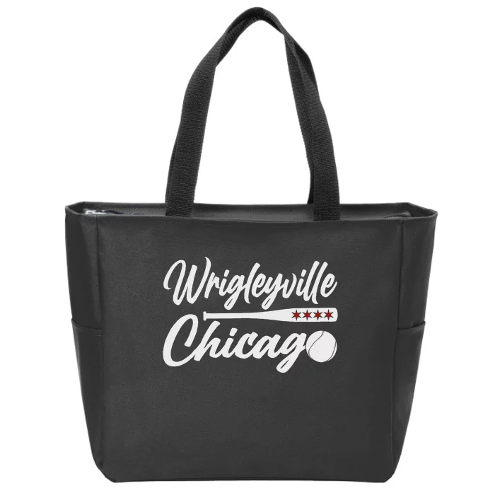 Wrigleyville Chicago Baseball American Zip Tote Bag