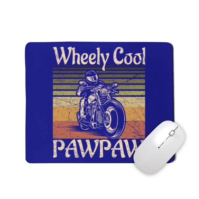 Wheely Cool Biker Pawpaw Motorcycle Grandpa Vintage Gift Mousepad