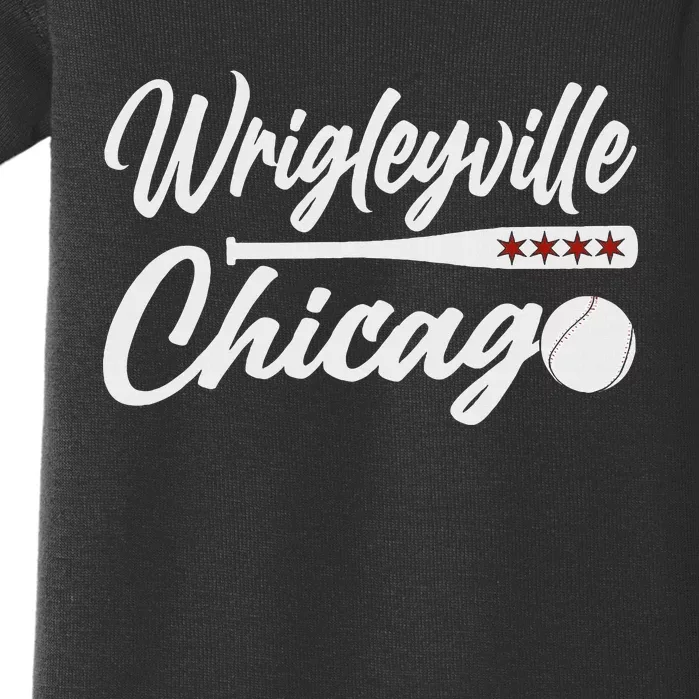 Wrigleyville Chicago Baseball American Baby Bodysuit