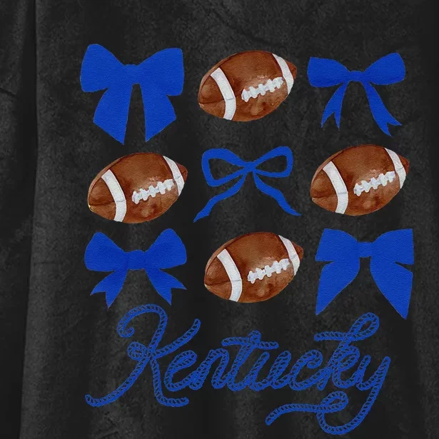 Women Coquette Bow Football Kentucky Gift Hooded Wearable Blanket