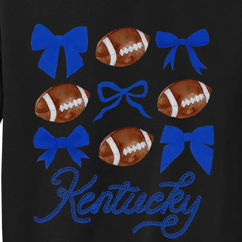 Women Coquette Bow Football Kentucky Gift Tall Sweatshirt