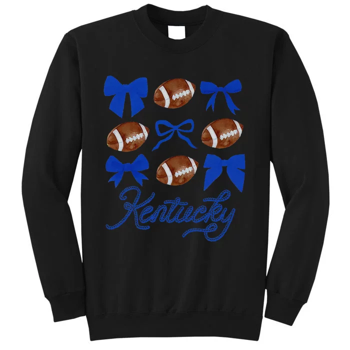 Women Coquette Bow Football Kentucky Gift Tall Sweatshirt