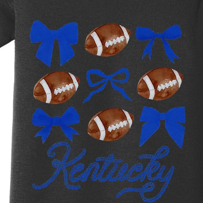 Women Coquette Bow Football Kentucky Gift Baby Bodysuit