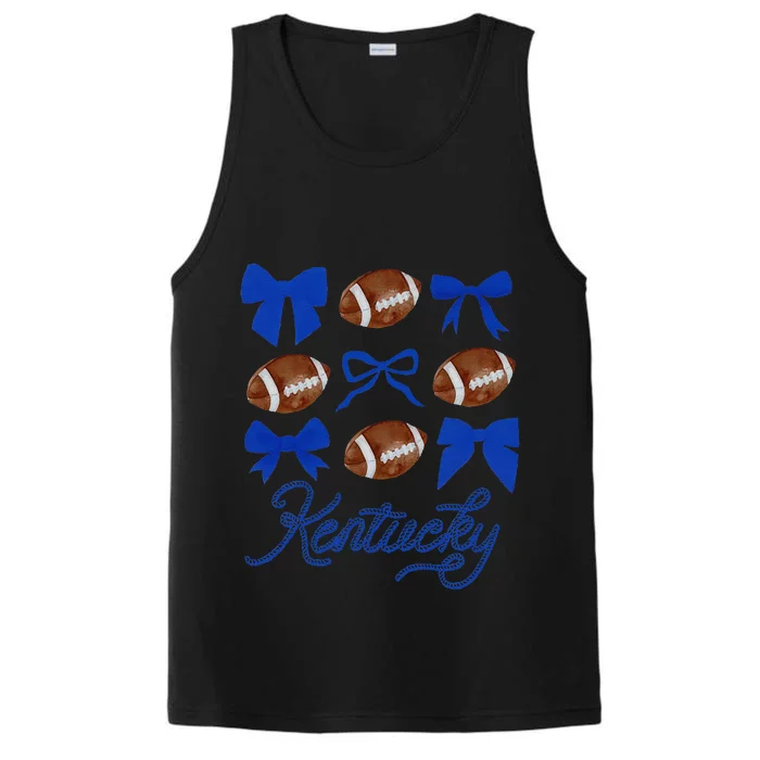 Women Coquette Bow Football Kentucky Gift Performance Tank