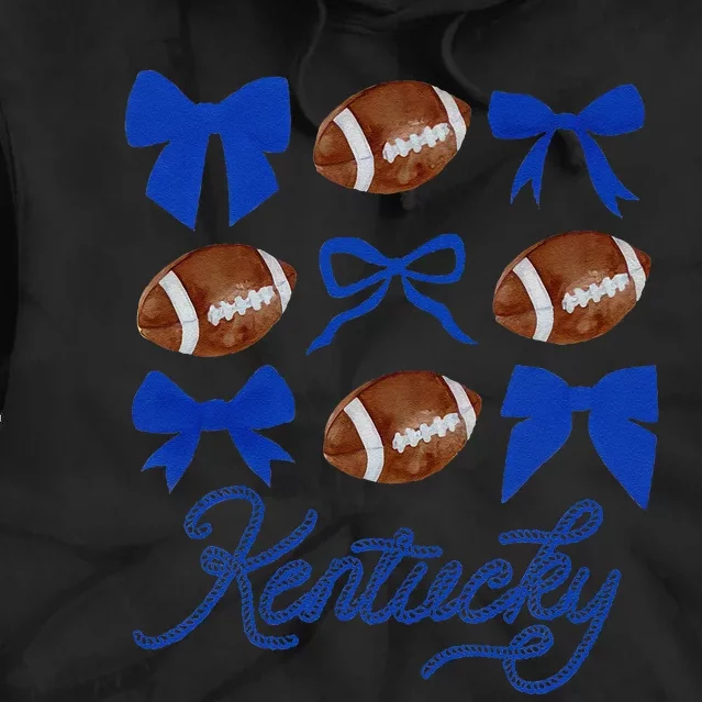 Women Coquette Bow Football Kentucky Gift Tie Dye Hoodie