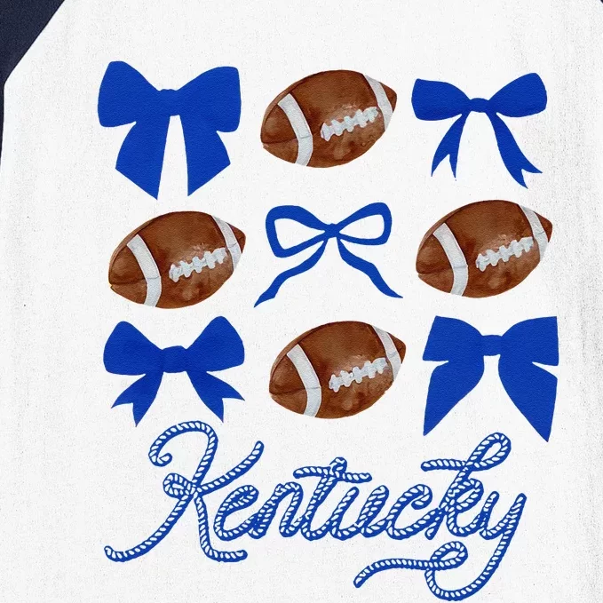 Women Coquette Bow Football Kentucky Gift Baseball Sleeve Shirt