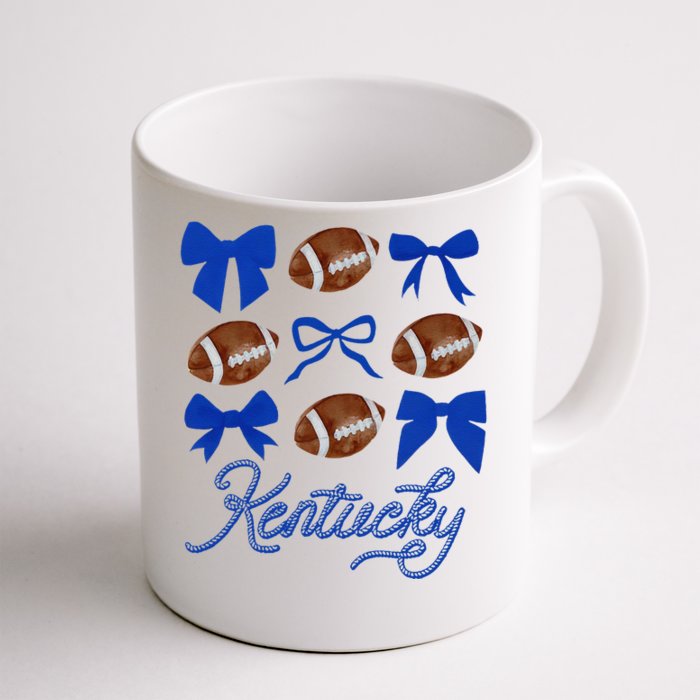 Women Coquette Bow Football Kentucky Gift Front & Back Coffee Mug