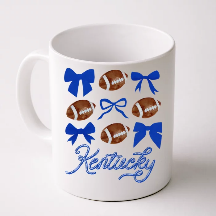 Women Coquette Bow Football Kentucky Gift Front & Back Coffee Mug