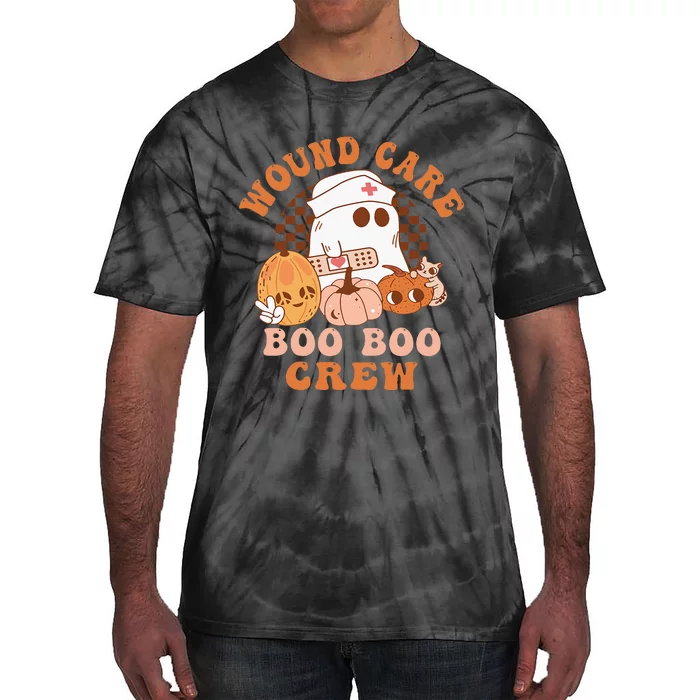 Wound Care Boo Boo Crew Funny Nurse Ghost Halloween Tie-Dye T-Shirt