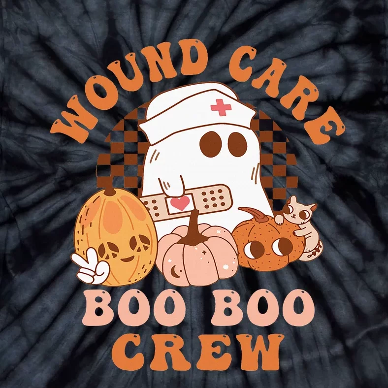 Wound Care Boo Boo Crew Funny Nurse Ghost Halloween Tie-Dye T-Shirt