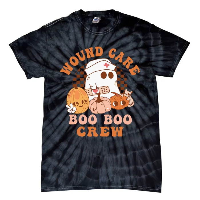 Wound Care Boo Boo Crew Funny Nurse Ghost Halloween Tie-Dye T-Shirt