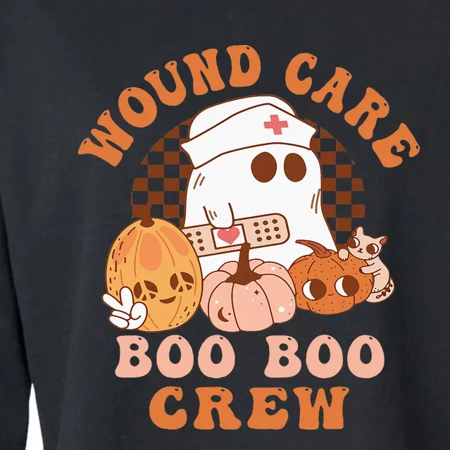 Wound Care Boo Boo Crew Funny Nurse Ghost Halloween Cropped Pullover Crew