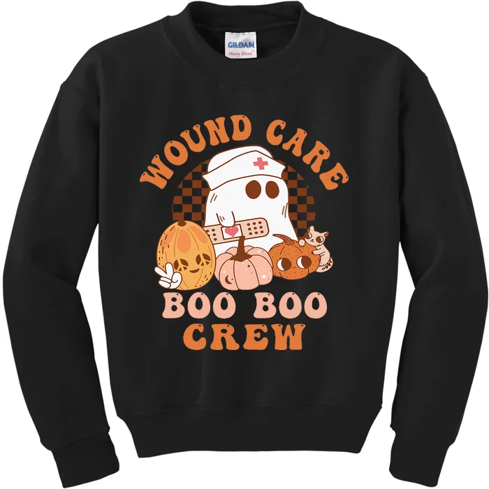 Wound Care Boo Boo Crew Funny Nurse Ghost Halloween Kids Sweatshirt