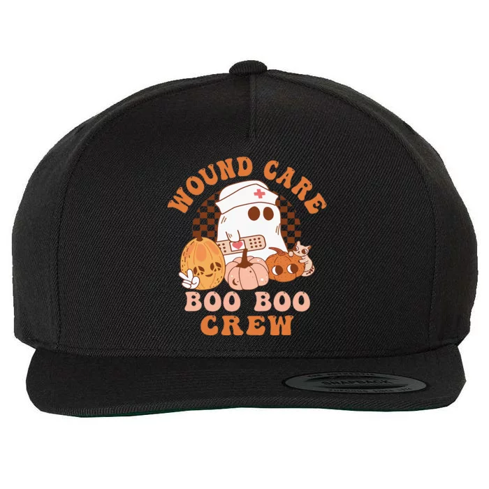 Wound Care Boo Boo Crew Funny Nurse Ghost Halloween Wool Snapback Cap