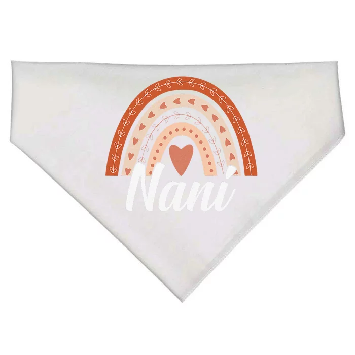 Womens Cute Boho Rainbow Nani Mother's Day Best Nani Mommy Grandma USA-Made Doggie Bandana