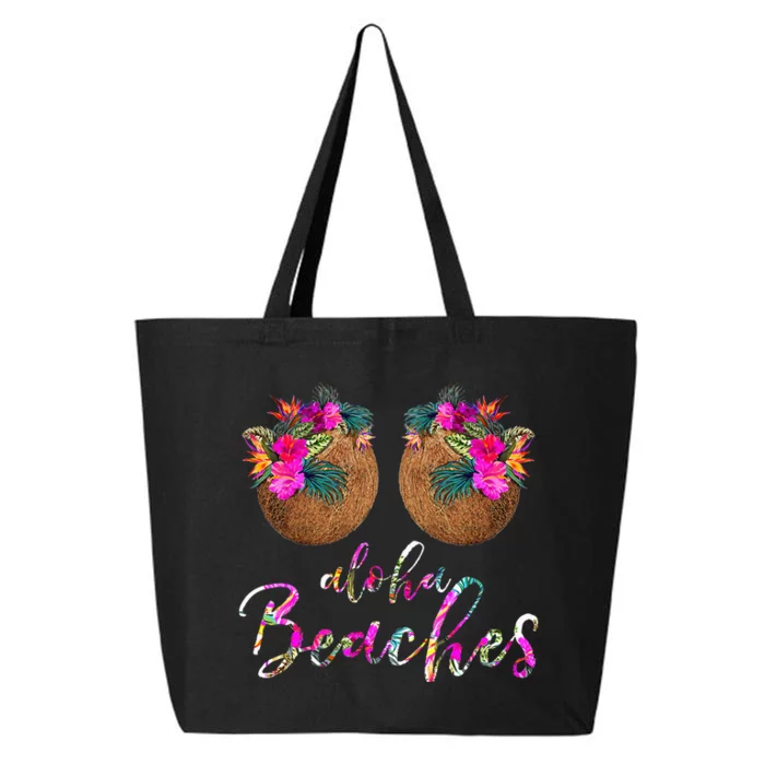 Womens Coconut Bra Flower Boobs Hawaii Aloha Beaches Funny 25L Jumbo Tote