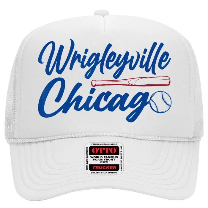 Wrigleyville Chicago Baseball American High Crown Mesh Trucker Hat