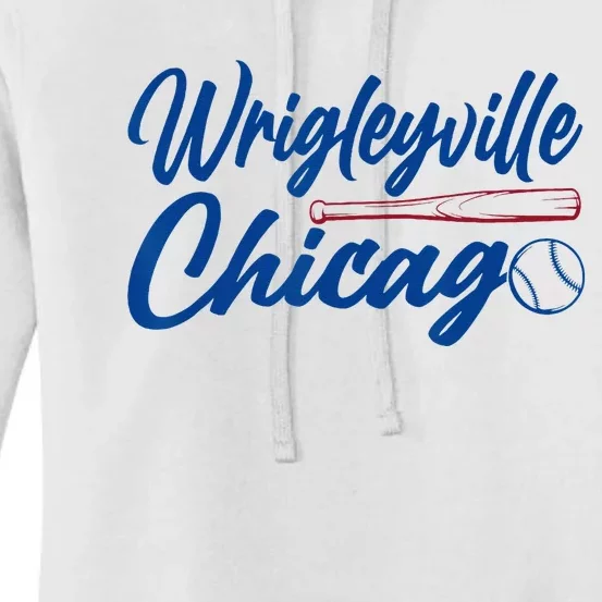 Wrigleyville Chicago Baseball American Women's Pullover Hoodie