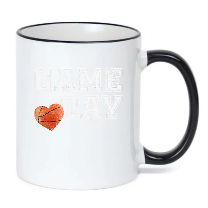 Women's Cute Basketball Mom Friday Night Game Day Black Color Changing Mug