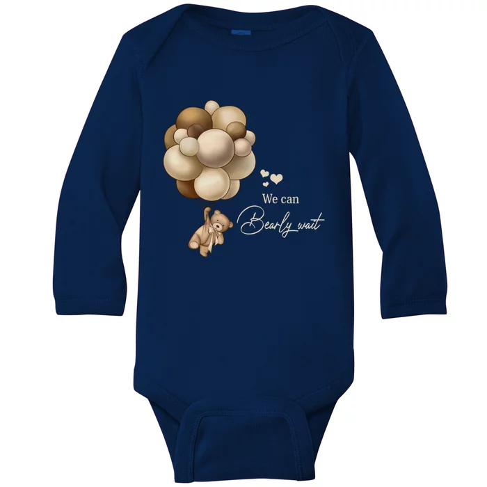 We Can Bearly Wait Gender Neutral Shower Decorations Great Gift Baby Long Sleeve Bodysuit