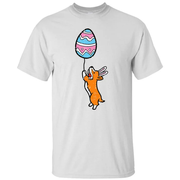 Welsh Corgi Bunny Easter Egg Balloon Dog Lover Tall T-Shirt