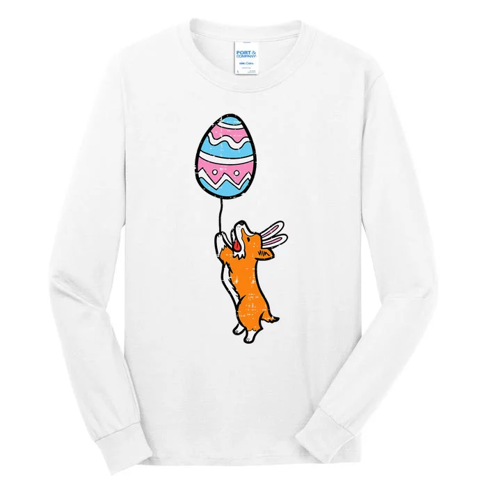 Welsh Corgi Bunny Easter Egg Balloon Dog Lover Tall Long Sleeve T-Shirt