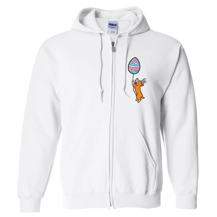 Welsh Corgi Bunny Easter Egg Balloon Dog Lover Full Zip Hoodie