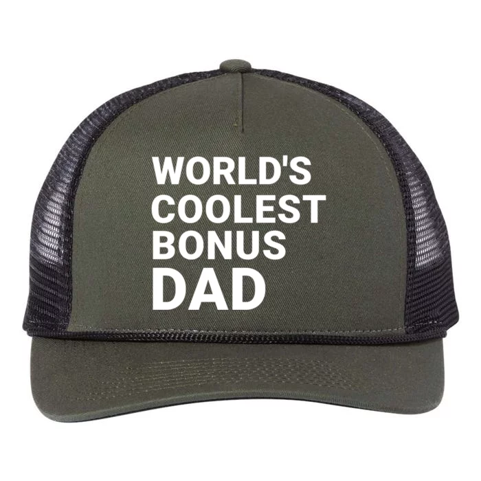 Worlds Coolest Bonus Dad Gift For Bonus Dad Fathers Day Gift Retro Rope Trucker Hat Cap