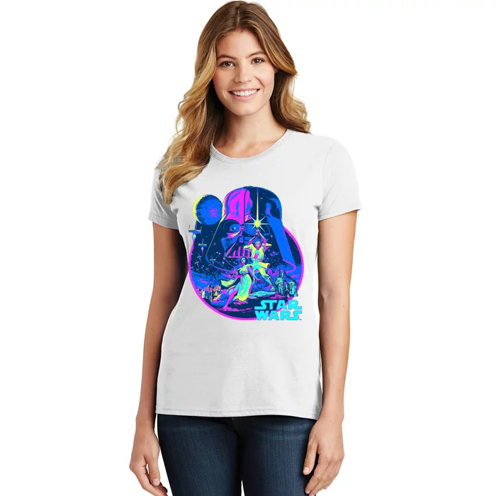 Wars Classic Bright Neon Poster Art Women's T-Shirt