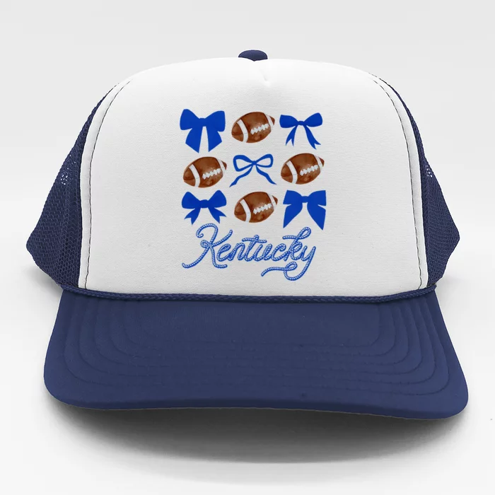 Women Coquette Bow Football Kentucky Trucker Hat