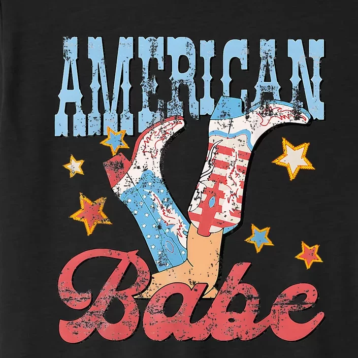 Western Cowgirl Boots Retro American Girl Babe ChromaSoft Performance T-Shirt