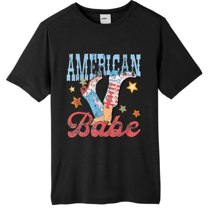 Western Cowgirl Boots Retro American Girl Babe ChromaSoft Performance T-Shirt