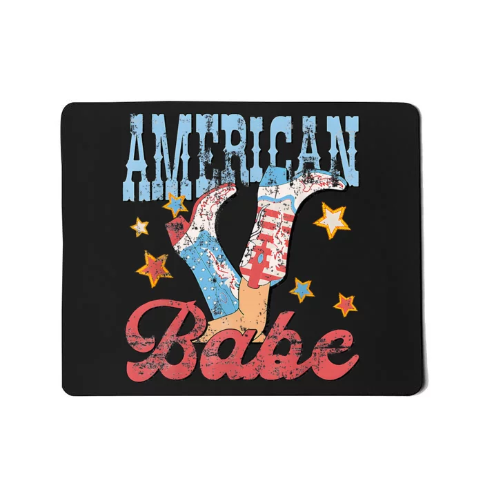 Western Cowgirl Boots Retro American Girl Babe Mousepad