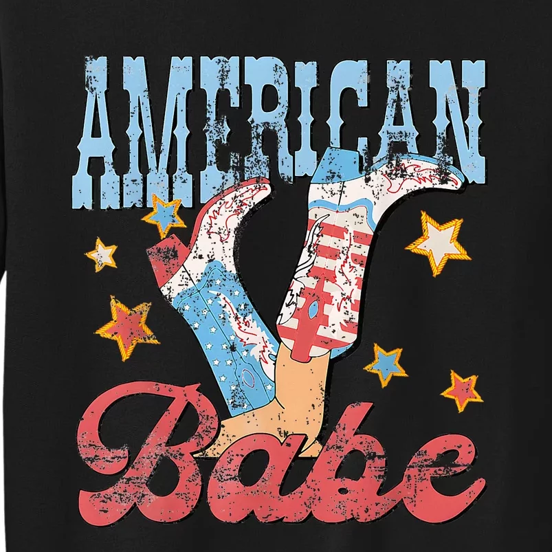 Western Cowgirl Boots Retro American Girl Babe Tall Sweatshirt