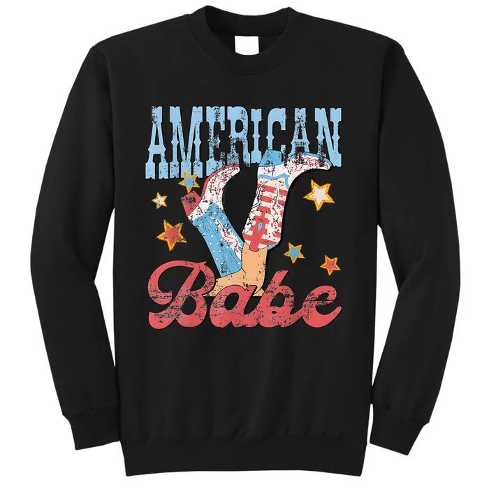 Western Cowgirl Boots Retro American Girl Babe Tall Sweatshirt