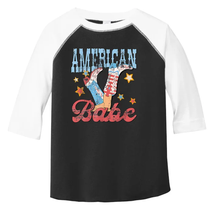 Western Cowgirl Boots Retro American Girl Babe Toddler Fine Jersey T-Shirt