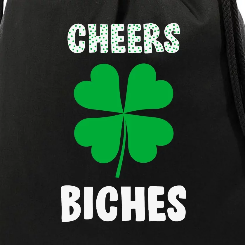 Womens Cheers Bitches Funny St Patricks Day Gifts Women Drawstring Bag