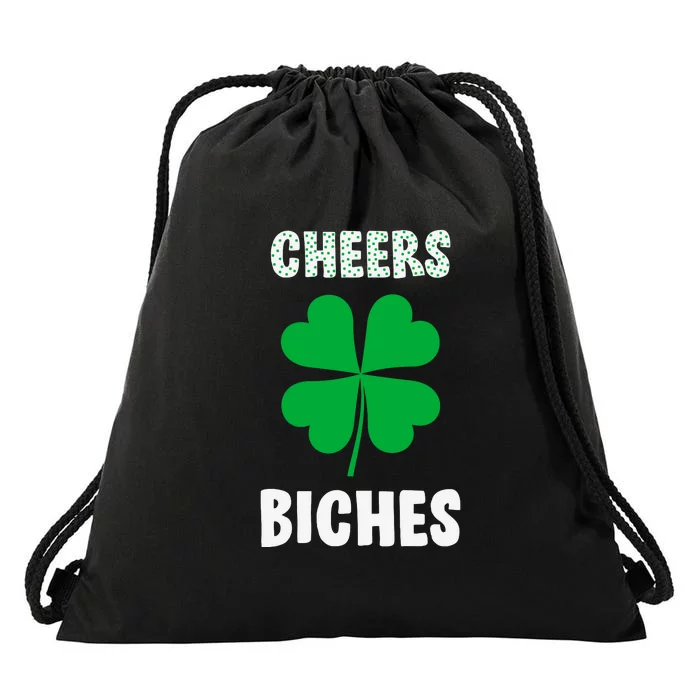 Womens Cheers Bitches Funny St Patricks Day Gifts Women Drawstring Bag