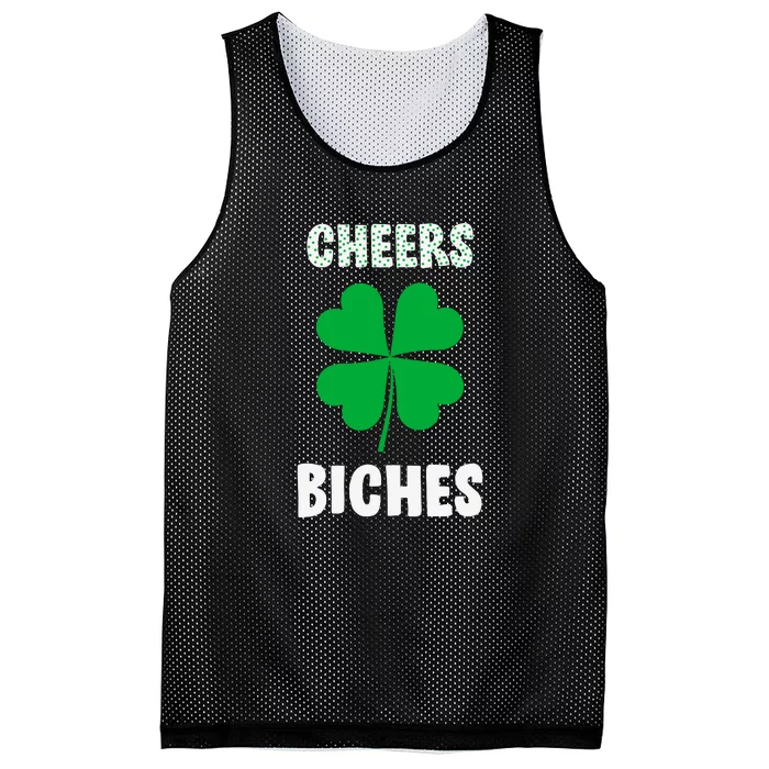 Womens Cheers Bitches Funny St Patricks Day Gifts Women Mesh Reversible Basketball Jersey Tank