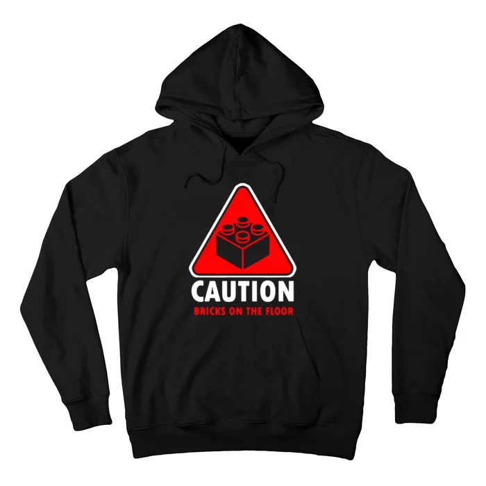 Warning Caution Building Blocks Bricks On Floor Hoodie