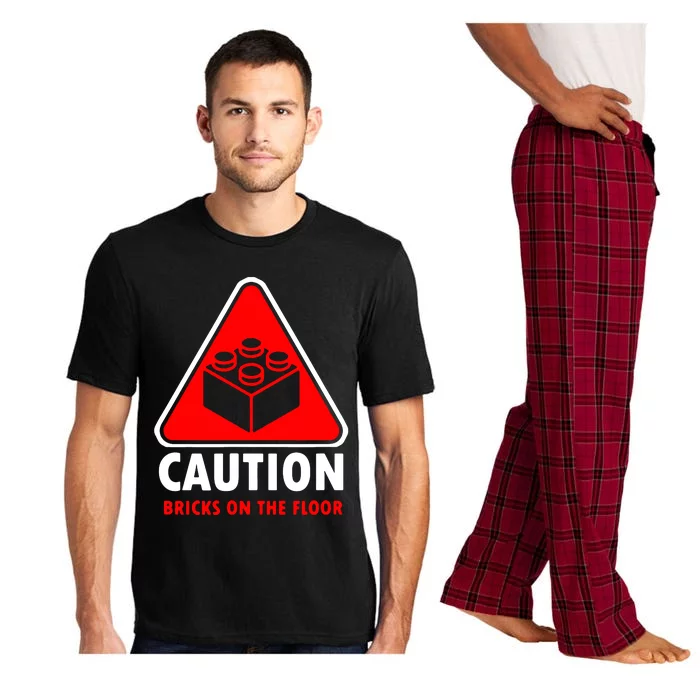 Warning Caution Building Blocks Bricks On Floor Pajama Set