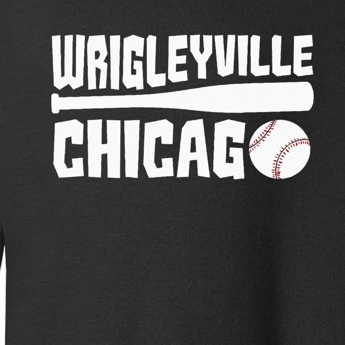 Wrigleyville Chicago Baseball American Toddler Sweatshirt