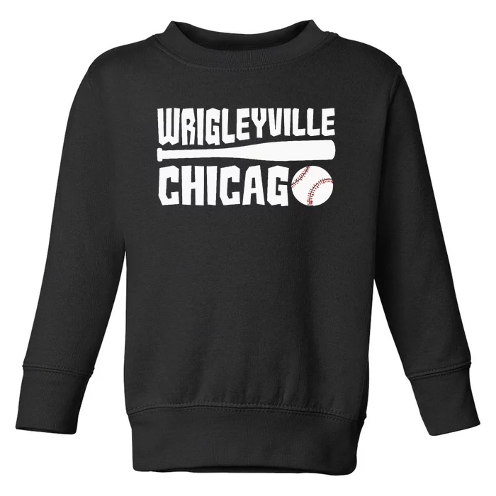 Wrigleyville Chicago Baseball American Toddler Sweatshirt