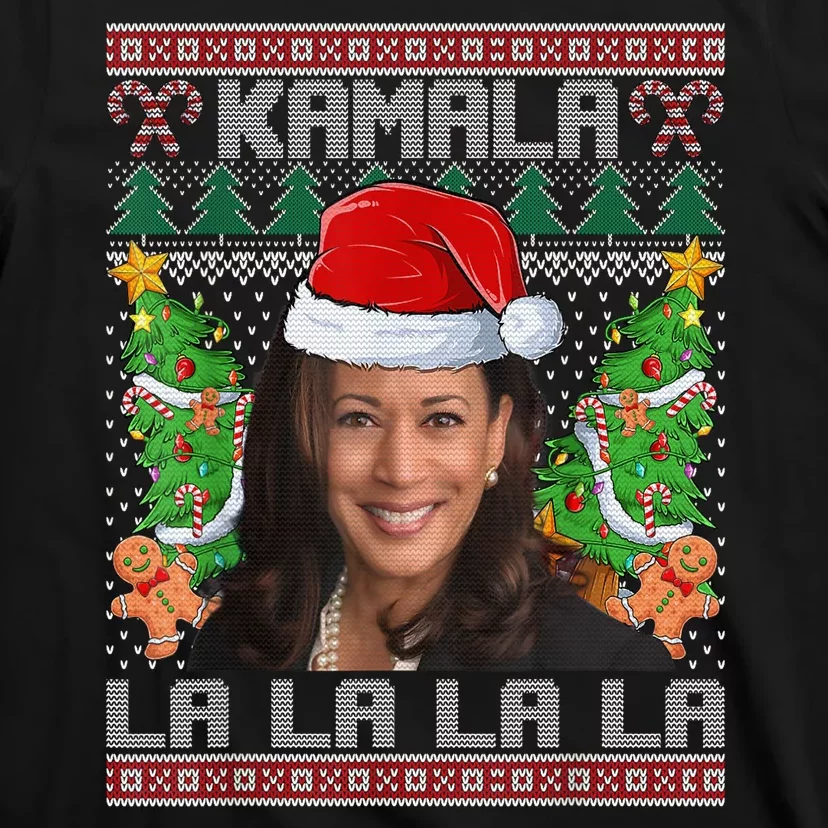 Women Christmas Comma La Funny Kamala Harris 2024 Xmas Gift T-Shirt