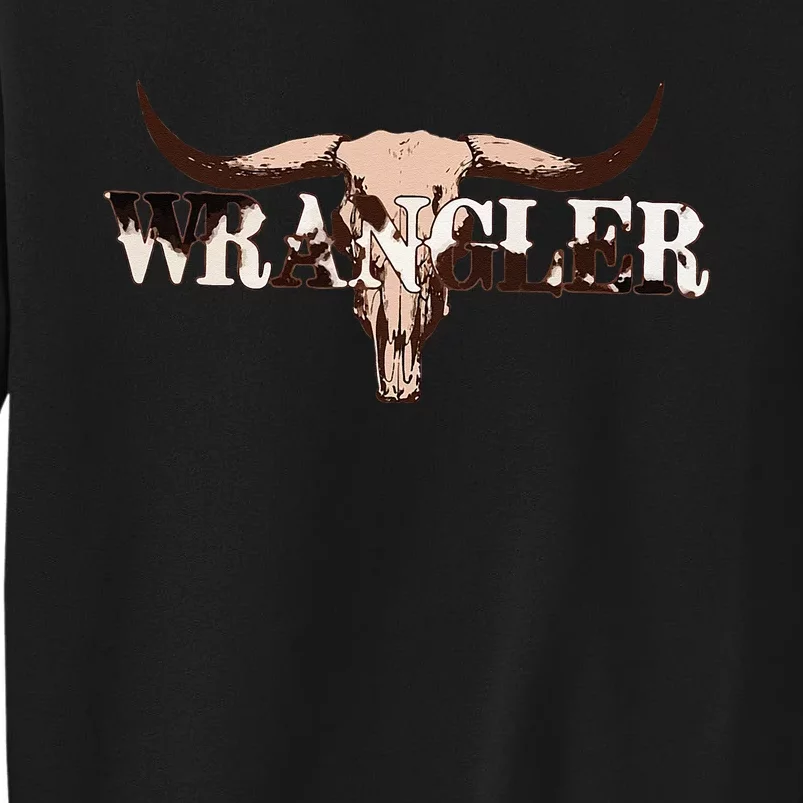 Wrangler Cowhide Cow Skull Cow Print Wrangler Sweatshirt