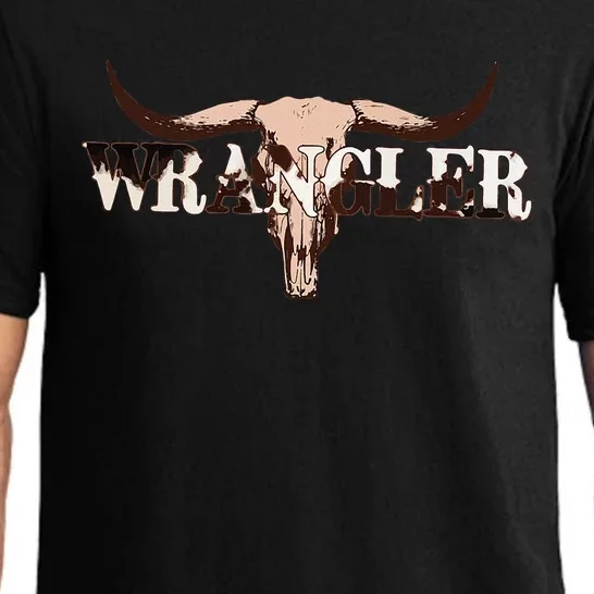 Wrangler Cowhide Cow Skull Cow Print Wrangler Pajama Set