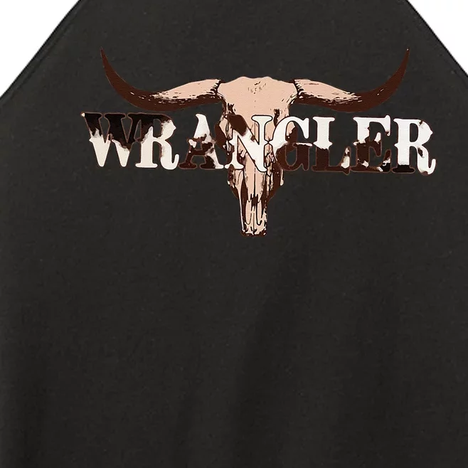 Wrangler Cowhide Cow Skull Cow Print Wrangler Women’s Perfect Tri Rocker Tank