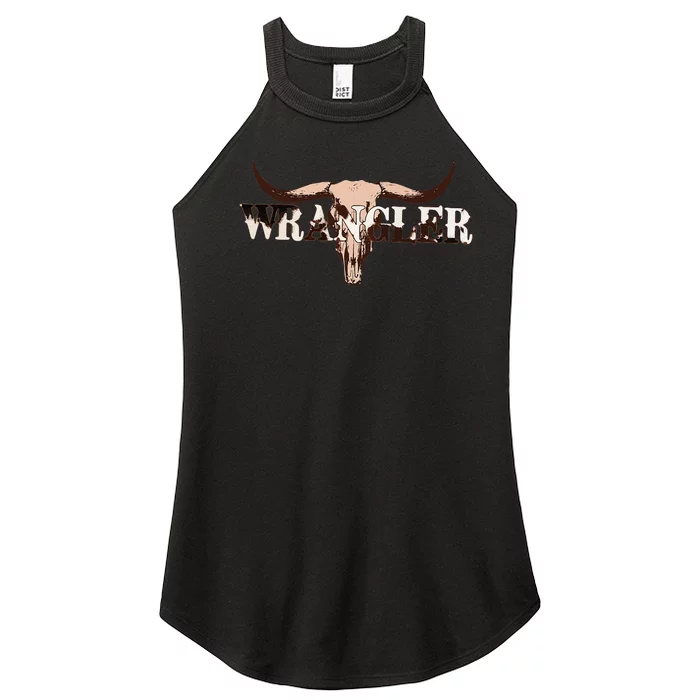 Wrangler Cowhide Cow Skull Cow Print Wrangler Women’s Perfect Tri Rocker Tank