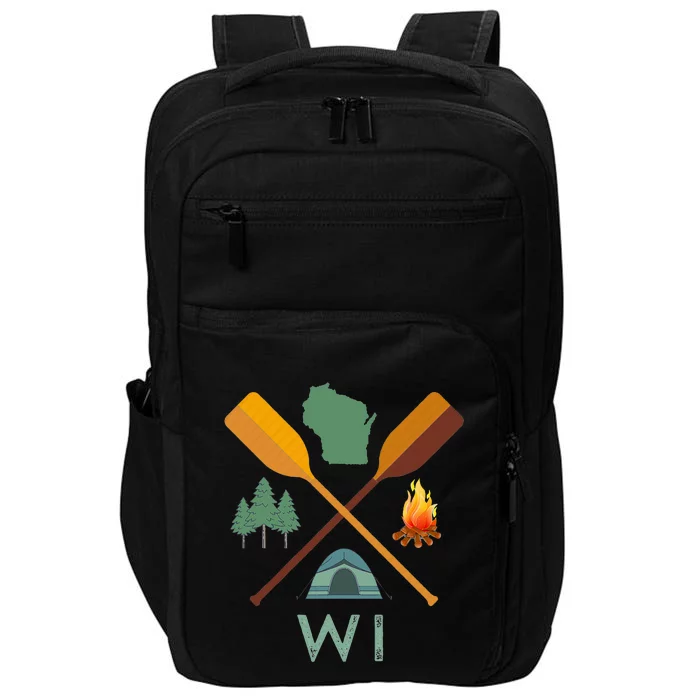 Wisconsin Camping Canoeing And Hiking Nature Impact Tech Backpack